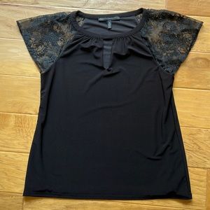 WHBM short sleeve lace top. Size medium. Mint condition.